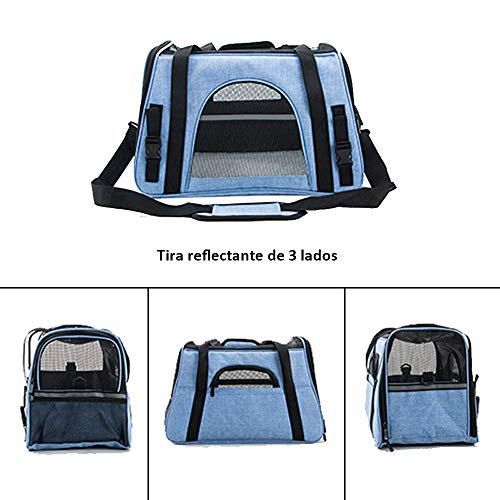 XINCHAOZ Transportin Perro Gato, Portátil Transpirable Viaje Portador Bolsa con Tapete Capazo Portador Tela Mascotas, para Viaje Coche y Viaje Avion