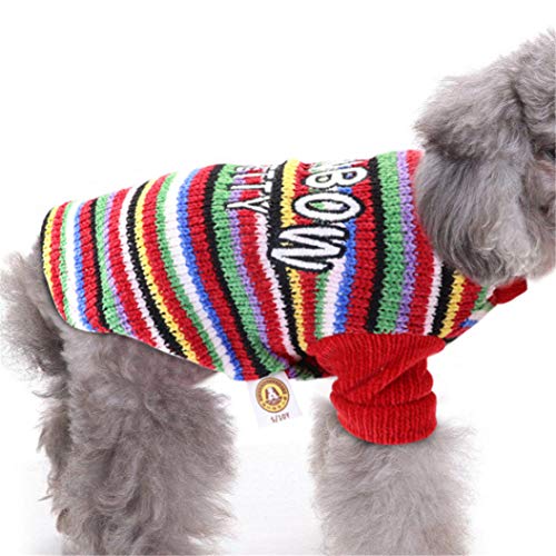 XINTECH Ropa para Perros, diseño Lindo del Arco Iris Ropa Suave y cálida y Encantadora para Gatos Pug Yorkie Bulldog francés Chihuahua