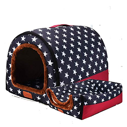 XMCWZJ Pet Big Dog House Cilindro de Perrera Completamente Lavable Casa de Perro portátil Golden Retriever Cachorro de Perrera Mascota Gato Cama de Perro Jaula de Perro,C,L