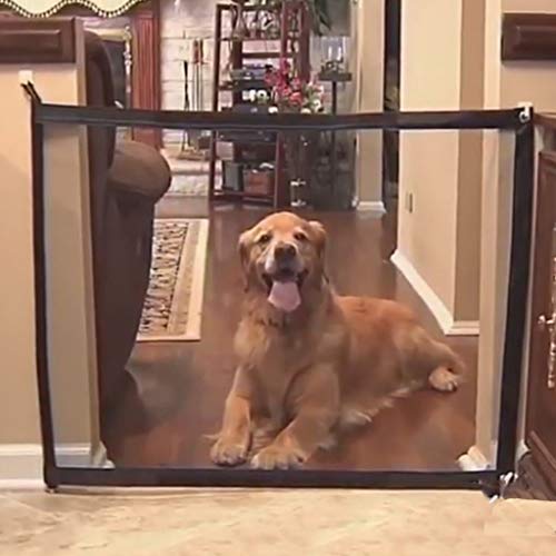 XRCWM01 Cat Mate Cerca de Aislamiento Perro Neto Magic-Puerta for Mascotas portátil Plegable Puerta de Tren de Barrera de Seguridad (Color : Black, Size : 110x72cm)