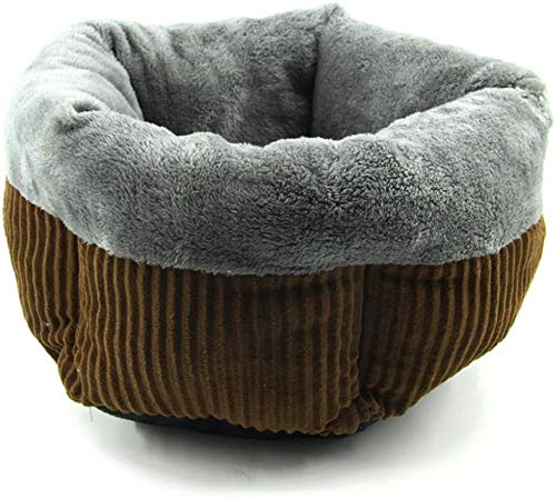 XUIO Camas para Gatos Mascota Agujero Perro casa Cama Gato Gatito Tienda cojín Suave Lavable Cachorro sofá para Dormir, cojín Acolchado y Ranura Inferior Antideslizante marrón ortopédico S