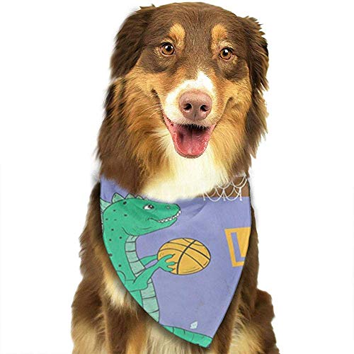 YAGEAD Pañuelo para Perros Cachorro y pañuelos para Mascotas, Lema Dinosaurios Jugando a la Pelota Parche Moderno y Camiseta Estampada Impreso Boy Girl Pet Scarf