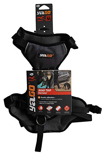 Yago Auto Nylon Security arnés para Perro Negro Talla M (69 – 80 cm)