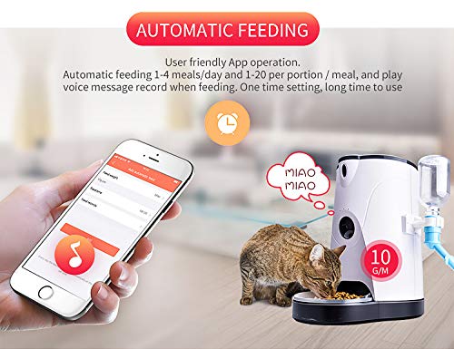 YAMEIJIA Pet alimentador automático Smart Food Dispensador de Agua con Alta definición de Video y cámara de vigilancia remota para Perros Gatos