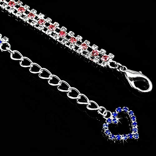 YANODA Rhinestone Perro Accesorios Collar For Perros Pequeños Chihuhua Yorkshire Terrier Bling Collar De Diamante Cachorro Gato Collares Correas (Color : Pink, Size : Free Size)