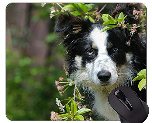 Yanteng Cojín de ratón Negro del Perro de Pastor alemán, Cojines de ratón del Border Collie