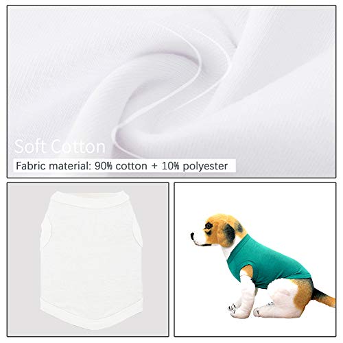 YAODHAOD Camisetas para Perros en Color Liso Ropa, Camisas de Algodón Suaves y Transpirables, Camisas para Perros Ropa Apta para Pequeños Extra Pequeños Medianos（4pcs，S）