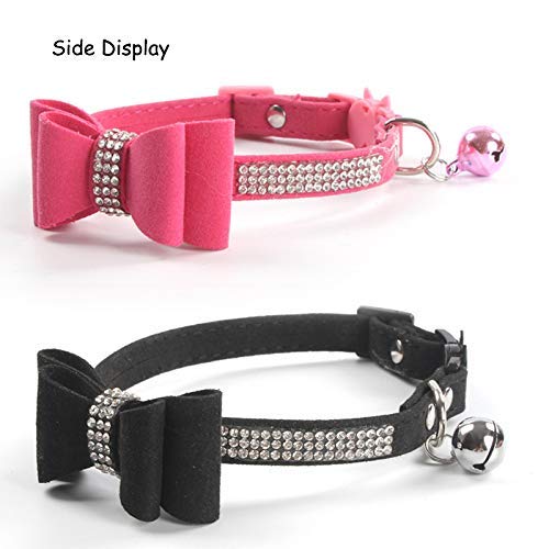 YCZ Collares para Gatos Breakaway Cute Bow y Betty con Collares Suaves Crystal Diamond y Pop Design Safety Ajustable para Gatos y Perros pequeños Paquete de 2