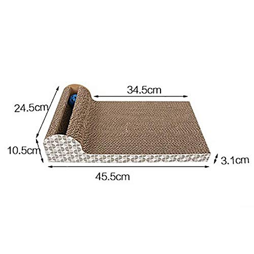 Yfymk-es Cat Scratch Catch cartón Ondulado Gato Juguete for Mascotas Reutilizable del Entrenamiento del Juguete Interactivo Juguete (Size : 45.5 X 24.5 X 10.5 cm)