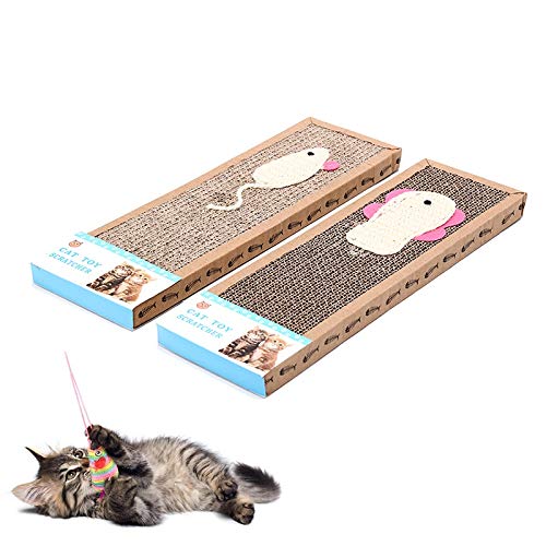 Yfymk-es Entrenamiento del Gato de Juguete Suave del Gato Cama Mat Garras Cuidado Juguetes Gatito arañazos Junta cojín Ondulado Rascador (Color : Mouse, Size : M)