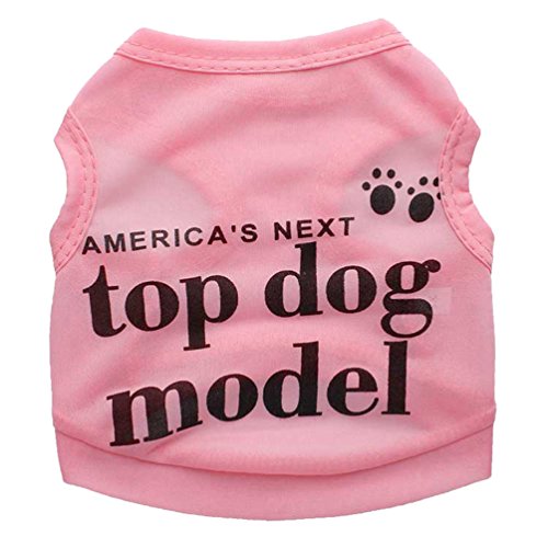 YiJee Lindo Impreso Chaleco Ropa para Mascotas Perros Verano Respirable Camiseta para Perrito Pink S