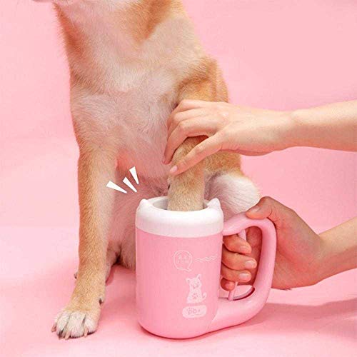 yilei Mascota Perro Perro Limpieza Pie Taza De Limpieza De Garras Herramienta De Rotación Manual De Limpieza De Silicona Suave para Pequeño Limpiador De Patas De Perro Grande De Tamaño Mediano S/Azul