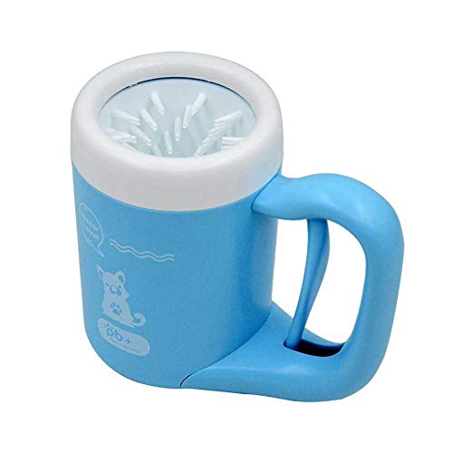 yilei Mascota Perro Perro Limpieza Pie Taza De Limpieza De Garras Herramienta De Rotación Manual De Limpieza De Silicona Suave para Pequeño Limpiador De Patas De Perro Grande De Tamaño Mediano S/Azul