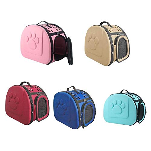 yitan Transportin Gato Pequeño Bolsa De Transporte para Perros Jaula De Gatos Portátil Plegable Viaje Al Aire Libre Gato Cachorro Bolsa De Transporte Bolso Mascotas Suministros 42X32X28cm Rosa Claro