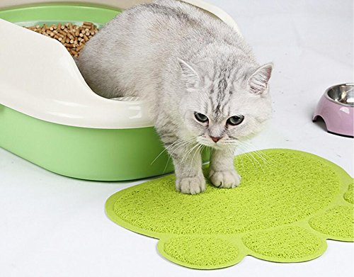 Ylen Forma de Pata PVC Manta de Estera del Perrito Gato Antideslizante Alfombra del Plato del Alimento de Animal Doméstico