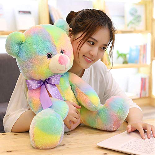 Ylout Lindo Oso De Peluche De Oso De Arco Iris 45 Cm , Peluche Animal De Peluche , Juguetes Rellenos para Niños Regalo De Cumpleaños Decoración para El Hogar Muñeca Kawaii