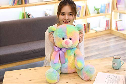 Ylout Lindo Oso De Peluche De Oso De Arco Iris 45 Cm , Peluche Animal De Peluche , Juguetes Rellenos para Niños Regalo De Cumpleaños Decoración para El Hogar Muñeca Kawaii