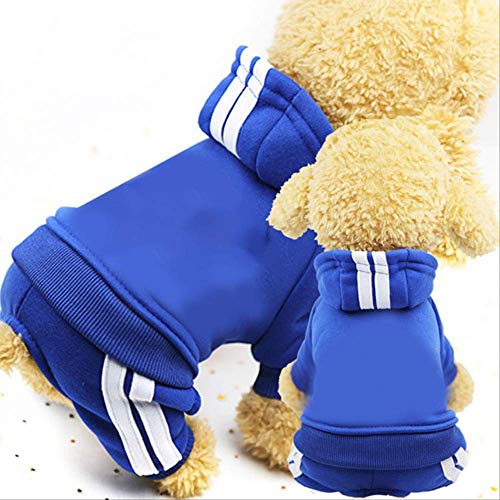 YMKWQF Ropa para Mascotas Primavera Ropa para Perros para Perros Monos Mono para Mascotas Cachorro Ropa para Perros Abrigo para Perros Mascotas Gruesas Ropa para Perros Chihuahua M 2-3Kg Azul Oscuro