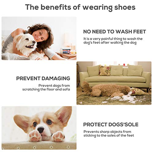 yorten 4PCS Zapatos para Perros, Botas Impermeables para Perros con Suela Antideslizante Resistente Protegiendo Las Patas de Perros