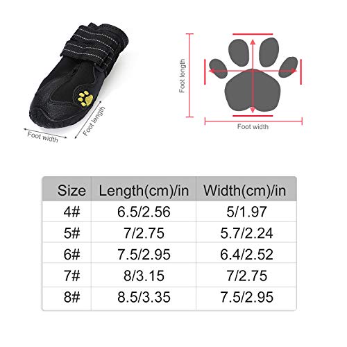 yorten 4PCS Zapatos para Perros, Botas Impermeables para Perros con Suela Antideslizante Resistente Protegiendo Las Patas de Perros