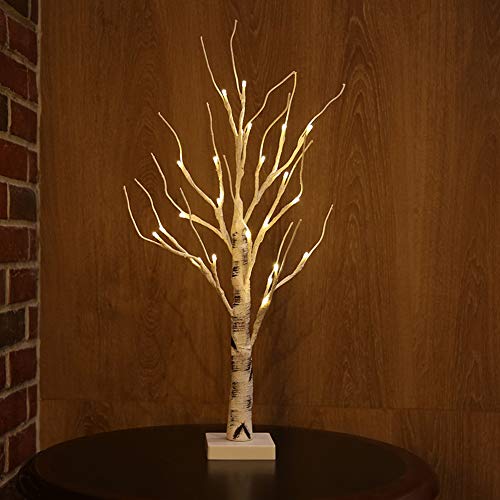 ypypiaol 0.6m Simulation Birch Tree 24 Bulb Night Light Home Dormitorio Dormitorio Decoración De La Lámpara Luz Blanca cálida