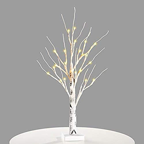 ypypiaol 0.6m Simulation Birch Tree 24 Bulb Night Light Home Dormitorio Dormitorio Decoración De La Lámpara Luz Blanca cálida