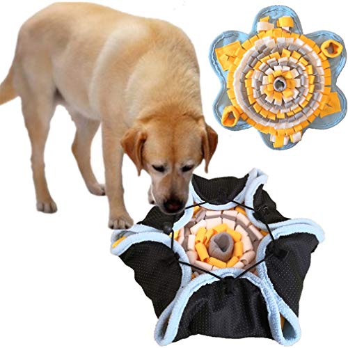 Yying Alfombra Olfato Perro Mascotas, Snuffle Mat, Juguete de Inteligencia para Perros, Lavables a Máquina, Plegable Aviliable, Entrenamiento para Mascotas Pequeños y Grandes Marrón