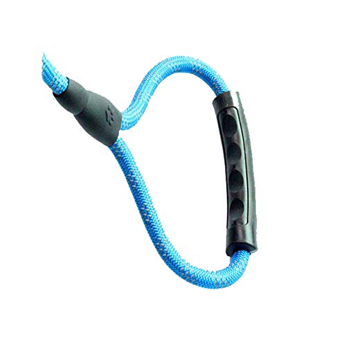 YYLI Correa De Cuerda para Perros Extremadamente Duradera Cable De Escalada De Montaña Fuerte Y Cómodo Litthing Correas para Perros Nylon con Mango Especial Ajustable,Azul,12 * 1500mm