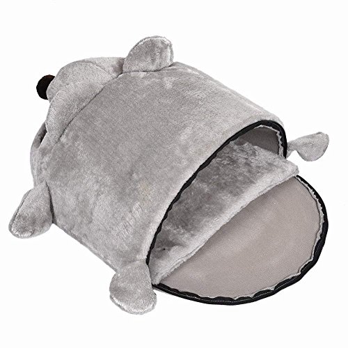 ZHENGDY Cama De Mascotas,Forma De Ratón Sofás De Casa Cálida para Gatos De Invierno Dibujos Animados para Mascotas,50 * 42 * 24cm Gris