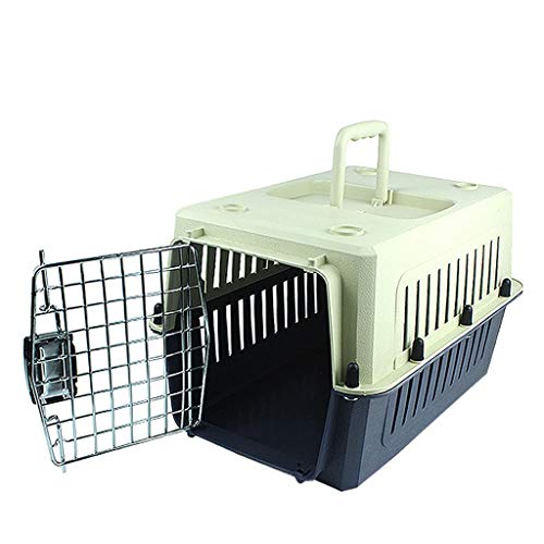 ZhuFengshop Caja de Transporte: de Acuerdo con los requisitos de la IATA para el Transporte de Animales Vivos, Gran Portador de Mascotas, (Gris Negro) Transpirable, Confort