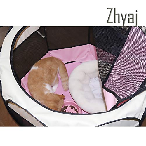 Zhyaj Carpas Plegables Impermeables, Completamente Cerrado Perrera del Perro Al Aire Libre Plegable Portátil Parque para Perros Puerta Enrollable Lavable Nido De Gato Jaula Hamster,C,2