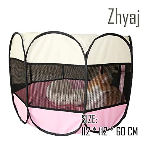 Zhyaj Carpas Plegables Impermeables, Completamente Cerrado Perrera del Perro Al Aire Libre Plegable Portátil Parque para Perros Puerta Enrollable Lavable Nido De Gato Jaula Hamster,C,2