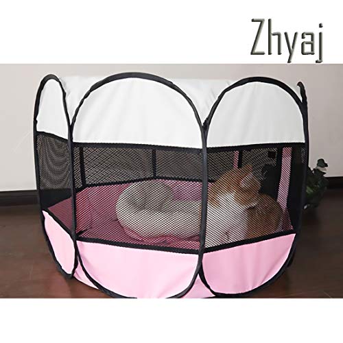 Zhyaj Carpas Plegables Impermeables, Completamente Cerrado Perrera del Perro Al Aire Libre Plegable Portátil Parque para Perros Puerta Enrollable Lavable Nido De Gato Jaula Hamster,C,2