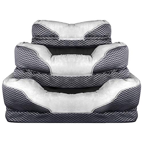 Zodae Cama ortopédica para Perros, Gris, Lavable, Antideslizante, cojín para Perros, sofá para Perros medianos y Grandes, XL