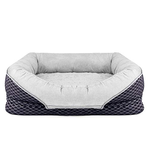 Zodae Cama ortopédica para Perros, Gris, Lavable, Antideslizante, cojín para Perros, sofá para Perros medianos y Grandes, XL