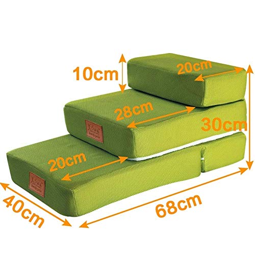 ZSYCWPT Escalera Plegable De 3 Pasos para Perros Y Mascotas Malla De Transpirable Alfombrilla para Perros Cama De Almohada Rampa De Escalones con Cubierta Extraíble Producto Plegable para Mascotas