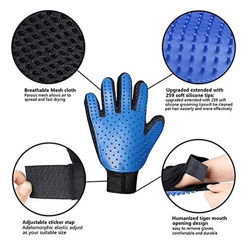 ZY (Izquierdo y Derecho) Guantes de Silicona preparación del Animal doméstico Guantes de Gato y Perro Peine del Cepillo de Limpieza del baño Belleza Masaje (Color: Verde, Tamaño: Mano Derecha) LOLDF1