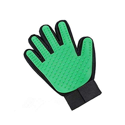 ZY (Izquierdo y Derecho) Guantes de Silicona preparación del Animal doméstico Guantes de Gato y Perro Peine del Cepillo de Limpieza del baño Belleza Masaje (Color: Verde, Tamaño: Mano Derecha) LOLDF1