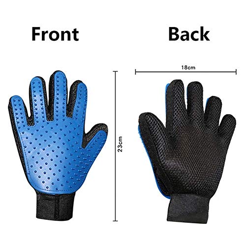 ZY (Izquierdo y Derecho) Guantes de Silicona preparación del Animal doméstico Guantes de Gato y Perro Peine del Cepillo de Limpieza del baño Belleza Masaje (Color: Verde, Tamaño: Mano Derecha) LOLDF1