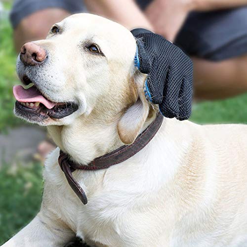 1 Par Guantes Manopla Masaje para Mascotas, XiDe Verdadero Toque Deshedding Cepillo y Aparato de Masaje, Guante de Masaje para Mascotas GATOS