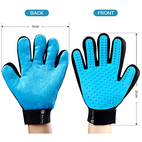 2PCS Guantes Manopla Masaje para Perros mascotas gatos, Retiro del pelo y aparato de masaje, promover la circulación de la sangre, Masaje de mascotas, Guantes para la Eliminación de Pelo Suelto