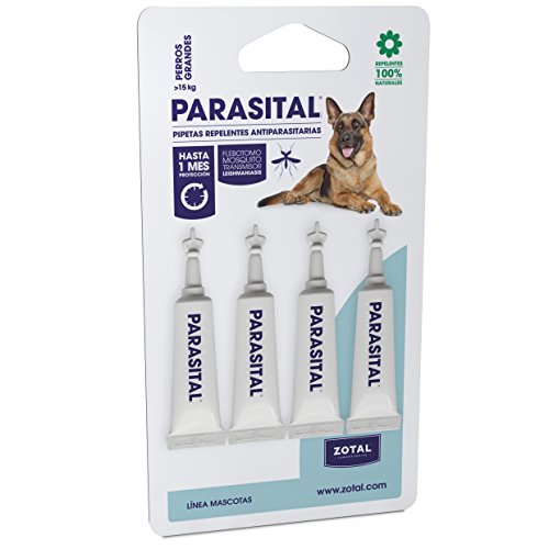 4 Pipetas Repelentes 100% natural para perros grandes Parasital