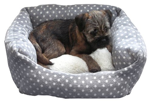 40 Winks Rosewood Pequeño Perro/Gato para Dormir Cama, 40,6 cm, Gris/Crema Spot