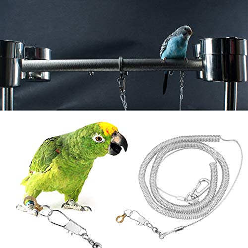 6M Parrot Bird Anti-Bite Flying Training Cuerda Kits De Correas para Agapornis Fischeri Cockatiels Starling Birds (Color Aleatorio)(6.5MM+6M)