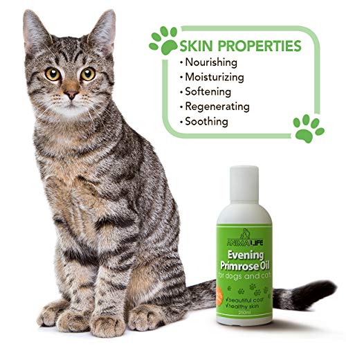 Aceite de Onagra para Perros & Gatos 250ml - 100% Natural - Vitaminas - Minerales - Omega 3 6 9 - Suplementos Alimenticios para Mascotas - Promueve un Pelo y Piel Saludables - Evening Primrose Oil