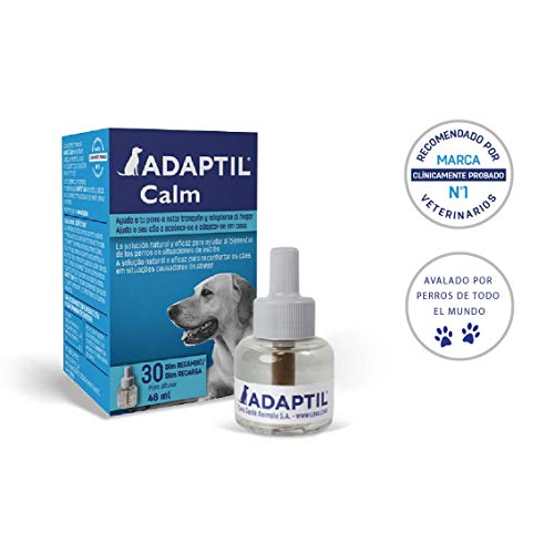 ADAPTIL Calm - Antiestrés para perros - Solo en casa, Miedos, Ruidos fuertes, Adopción - Recambio 48ml