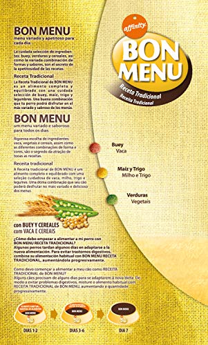 Affinity - Bon Menu - Receta Tradicional - Alimento Completo para Perros Adultos - 4 Kg