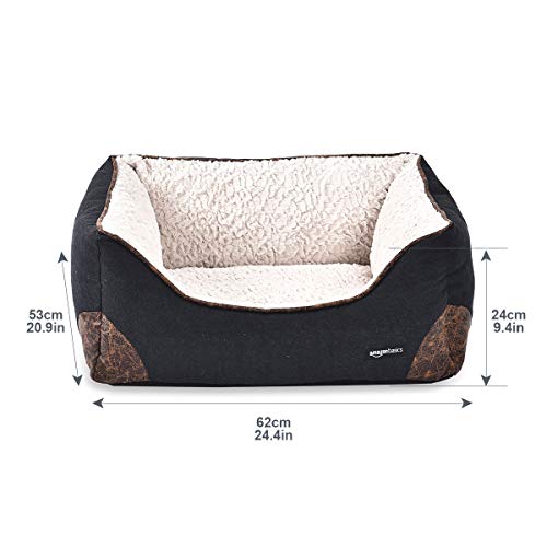 AmazonBasics Cama para mascotas, de tamaño mediano, negro