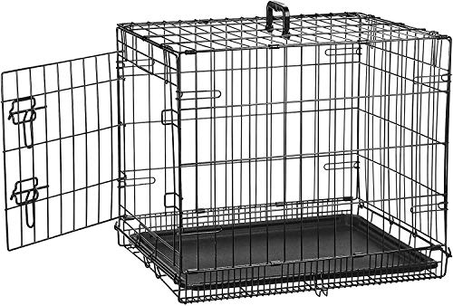 AmazonBasics - Jaula plegable de metal para mascota (una puerta, 61 cm largo)