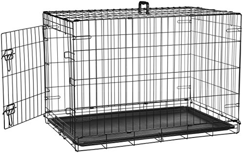 AmazonBasics - Jaula plegable de metal para mascota (una puerta, 91 cm largo)